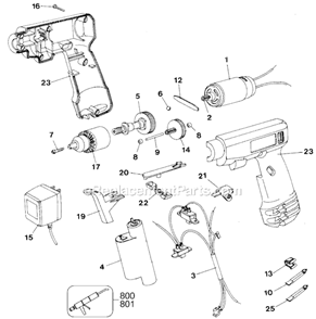 Page A Diagram and Parts List for 9049A Type 2 Black and Decker Electric Drill